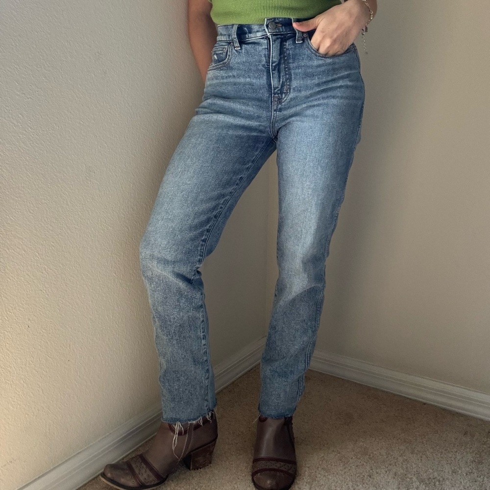 J. Crew Mid-Wash Straight Leg Jeans